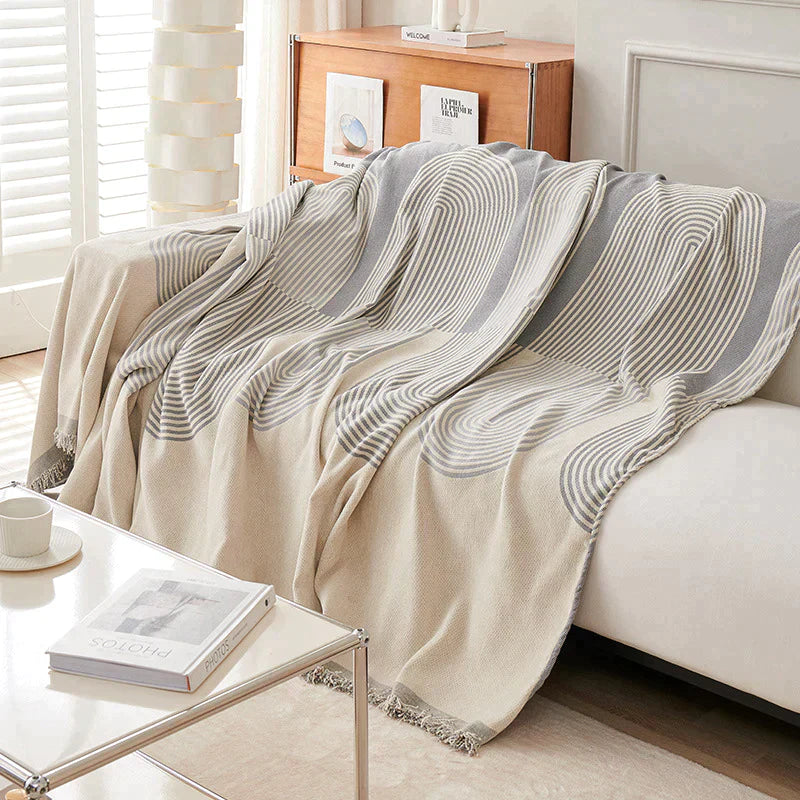 Sofa Throw - Dusty Grey - Soft Tassel Nordic Chenille