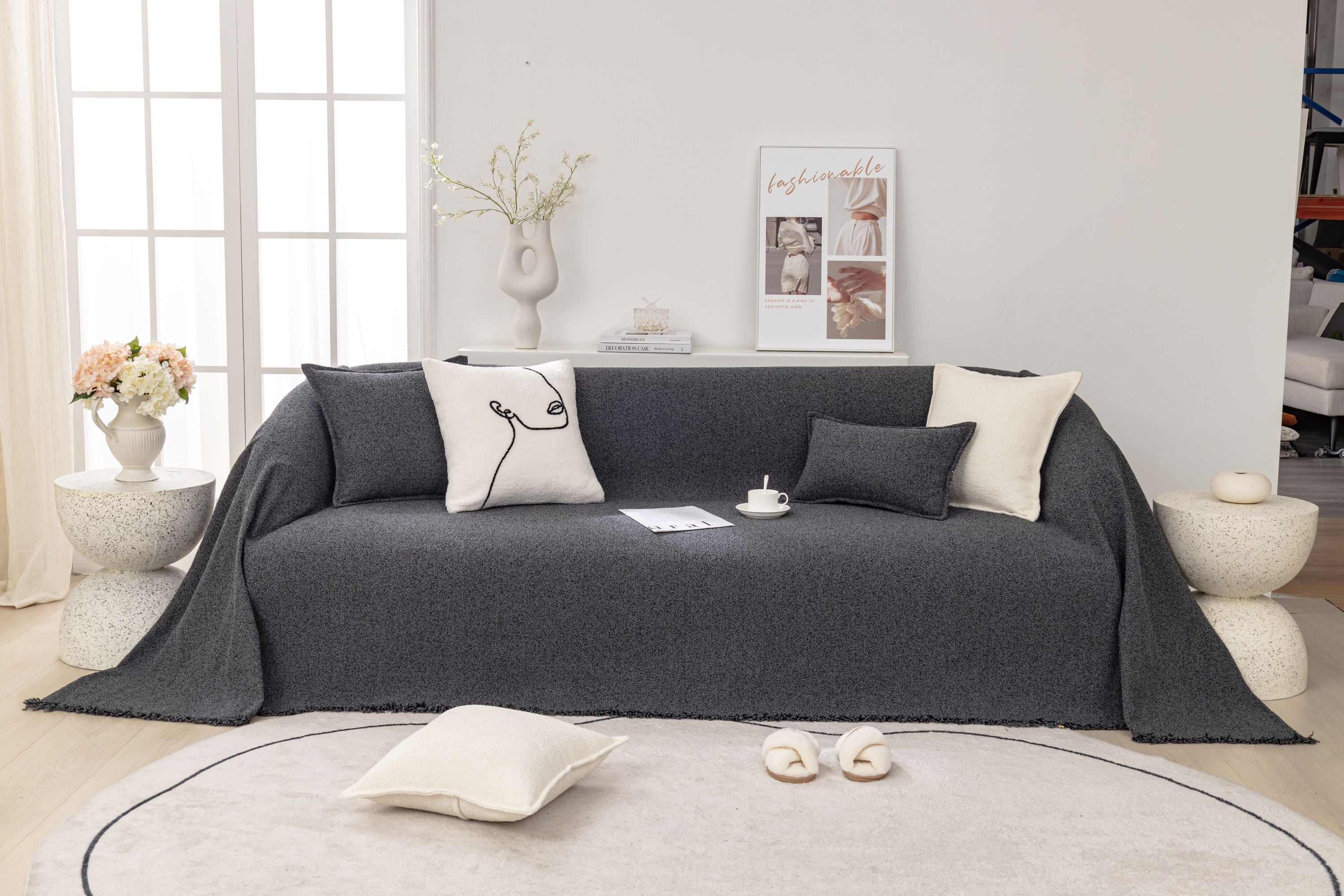 Sofa Throw - Pixlane - Dark Gray