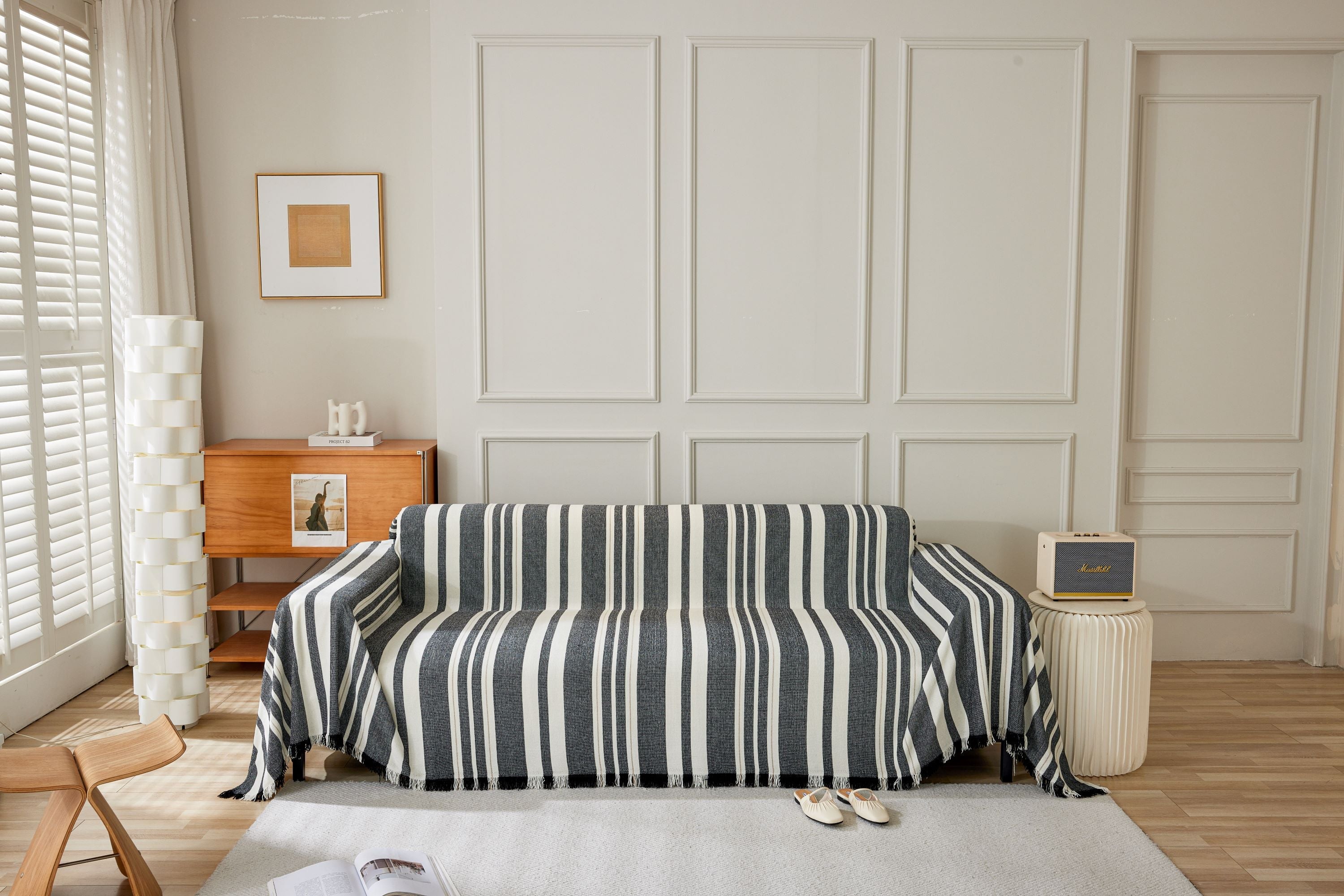 Sofa Throw - Striniara - Cross Black