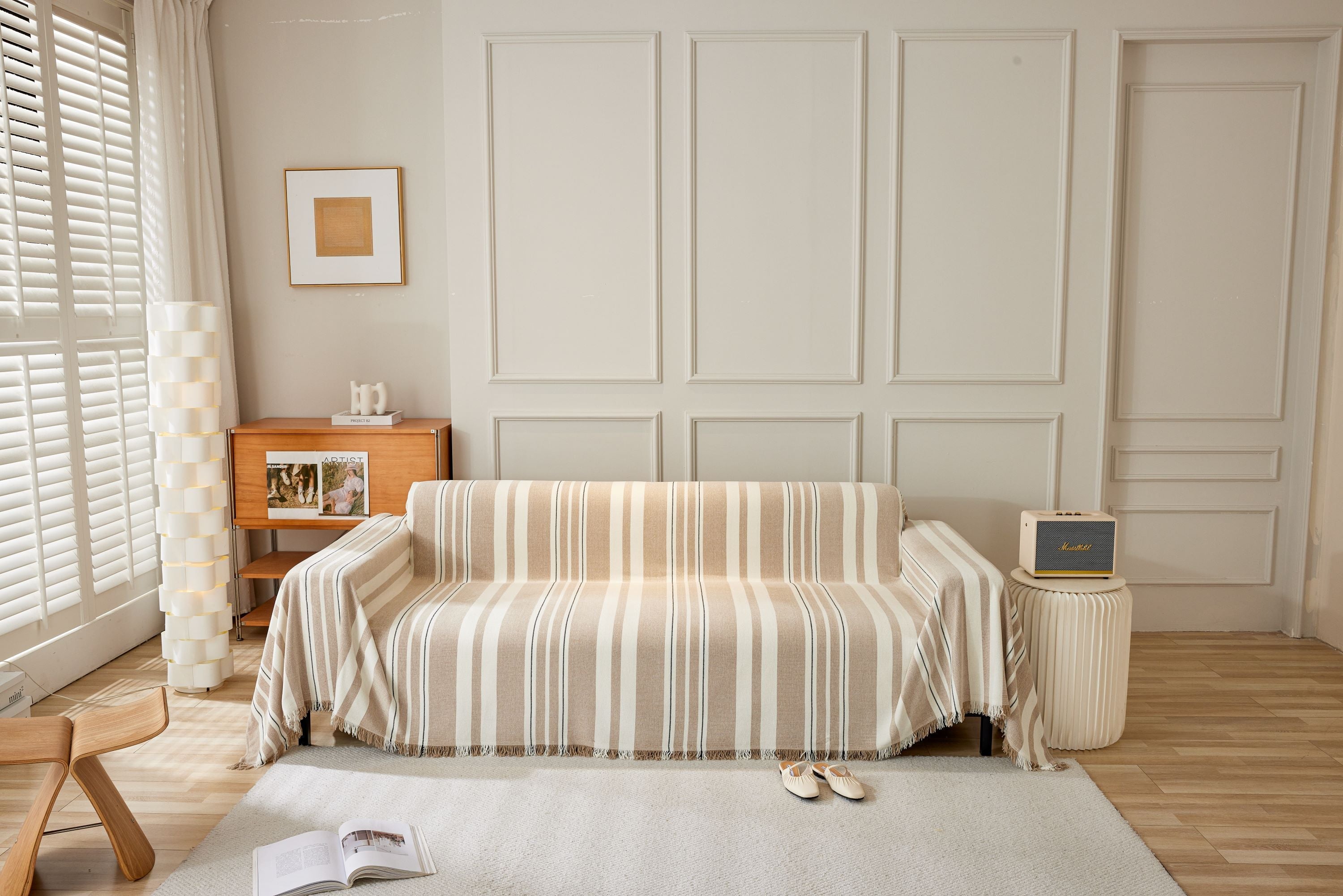 Sofa Throw - Striniara - Cross Khaki