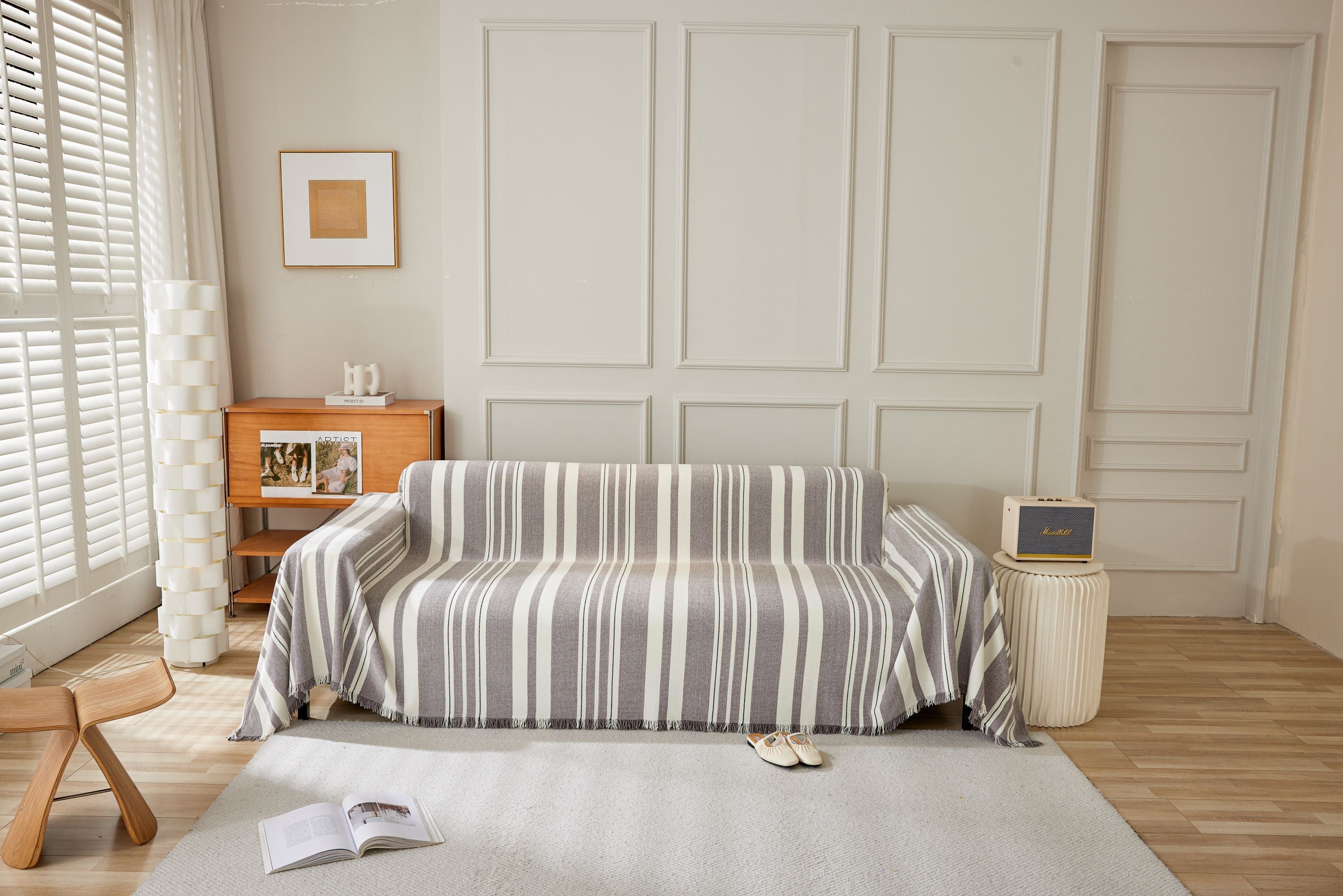 Sofa Throw - Striniara - Cross Brown