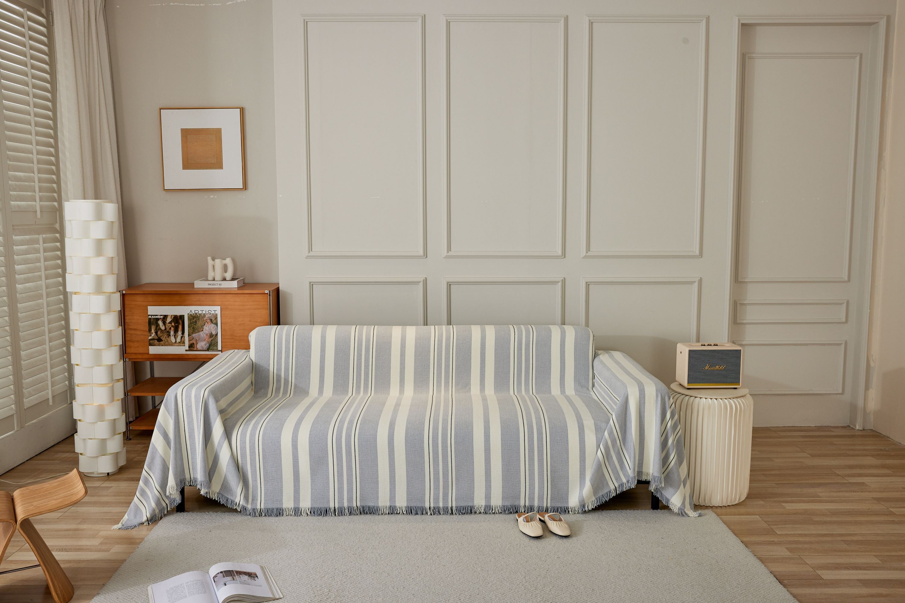 Sofa Throw - Striniara - Cross Gray