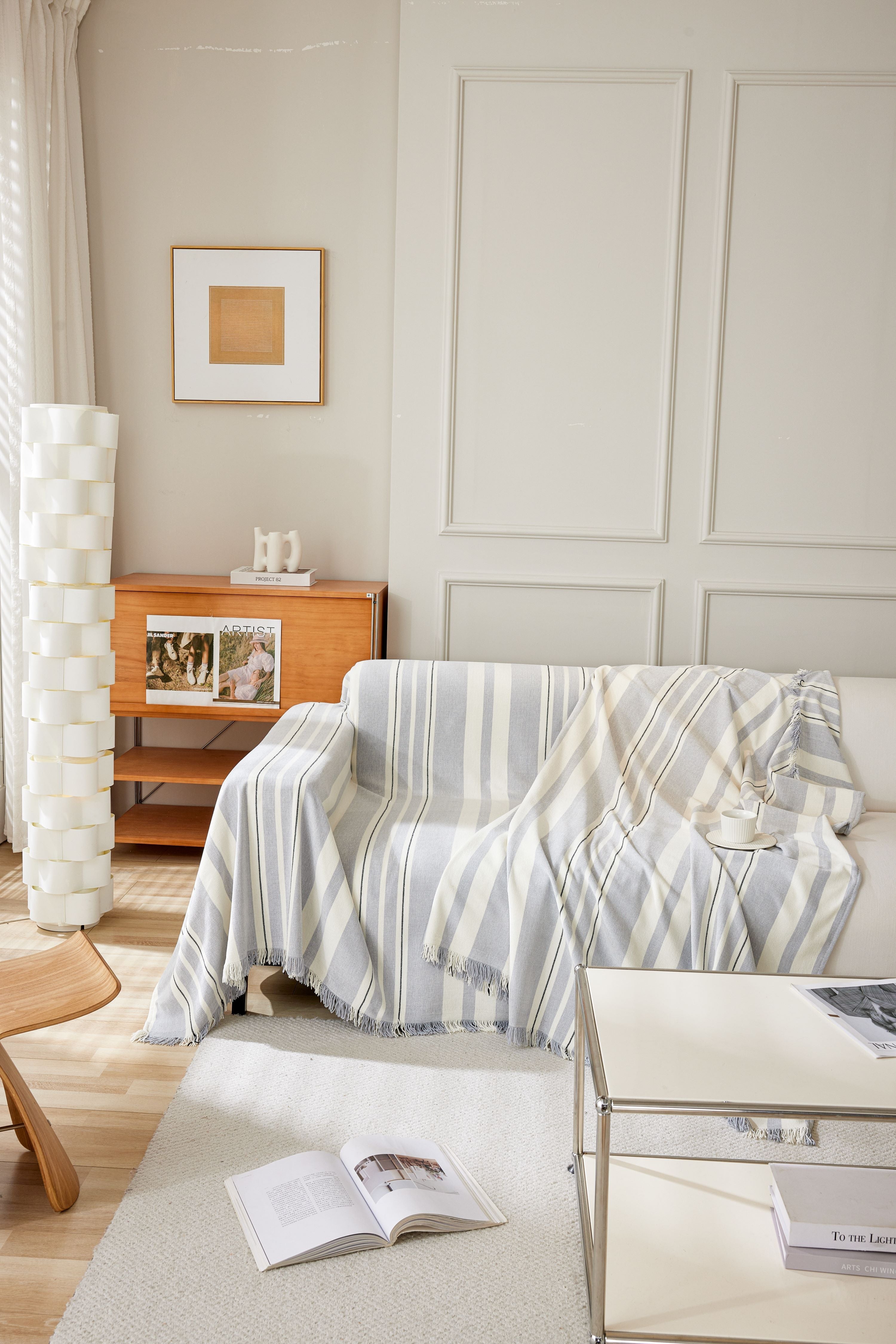 Sofa Throw - Striniara - Cross Gray