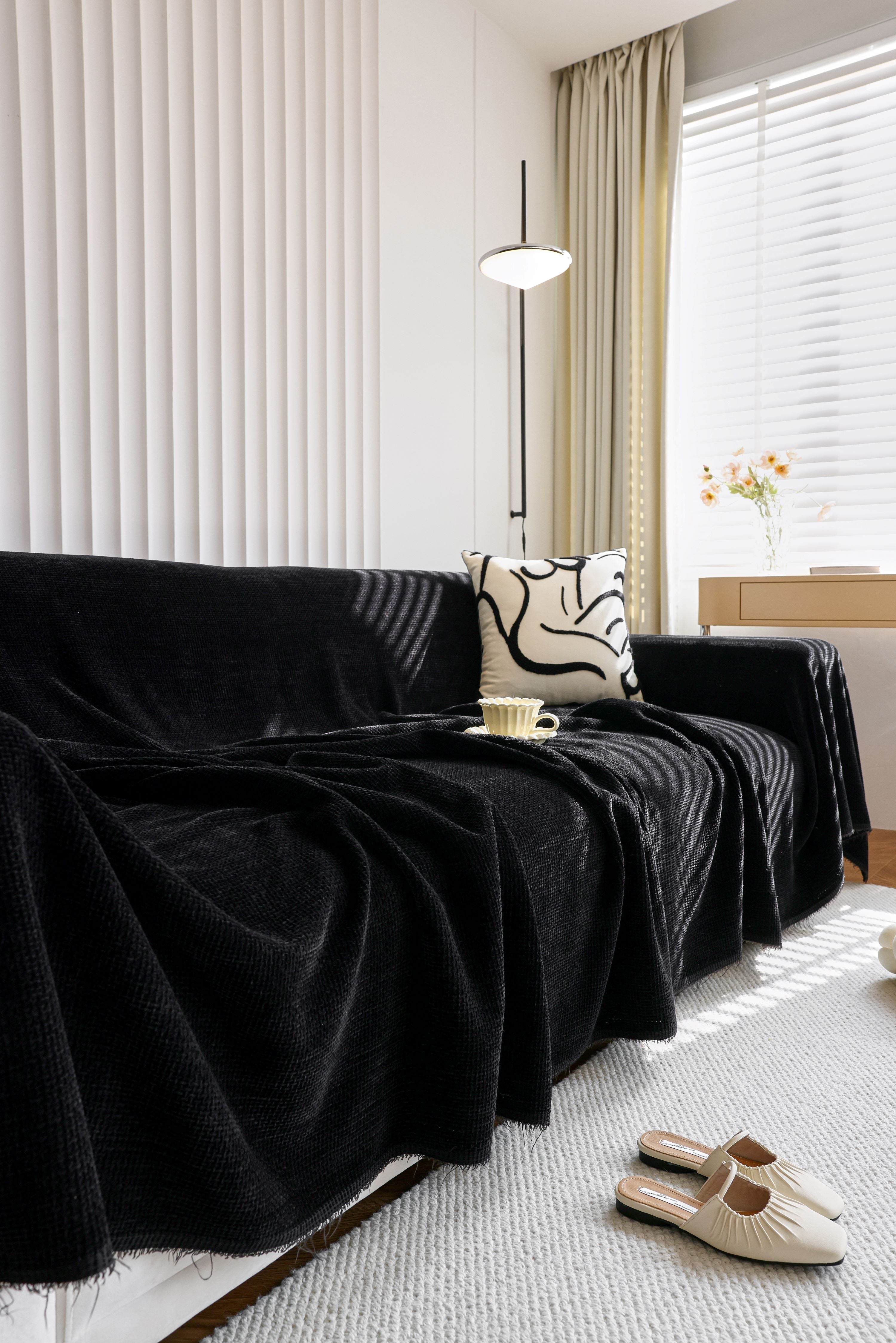 Sofa Throw - Coveri - Black