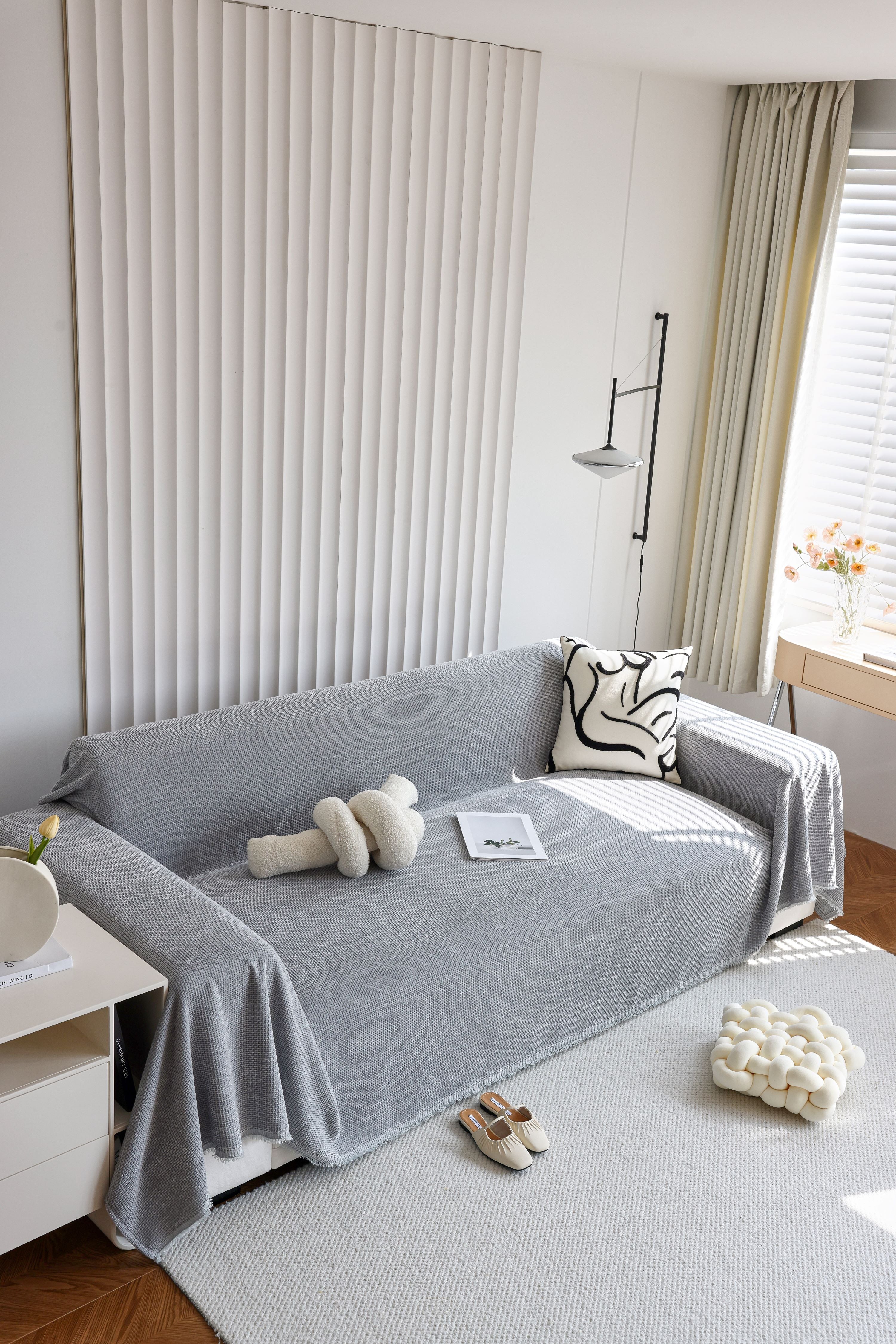 Sofa Throw - Coveri - Light Gray