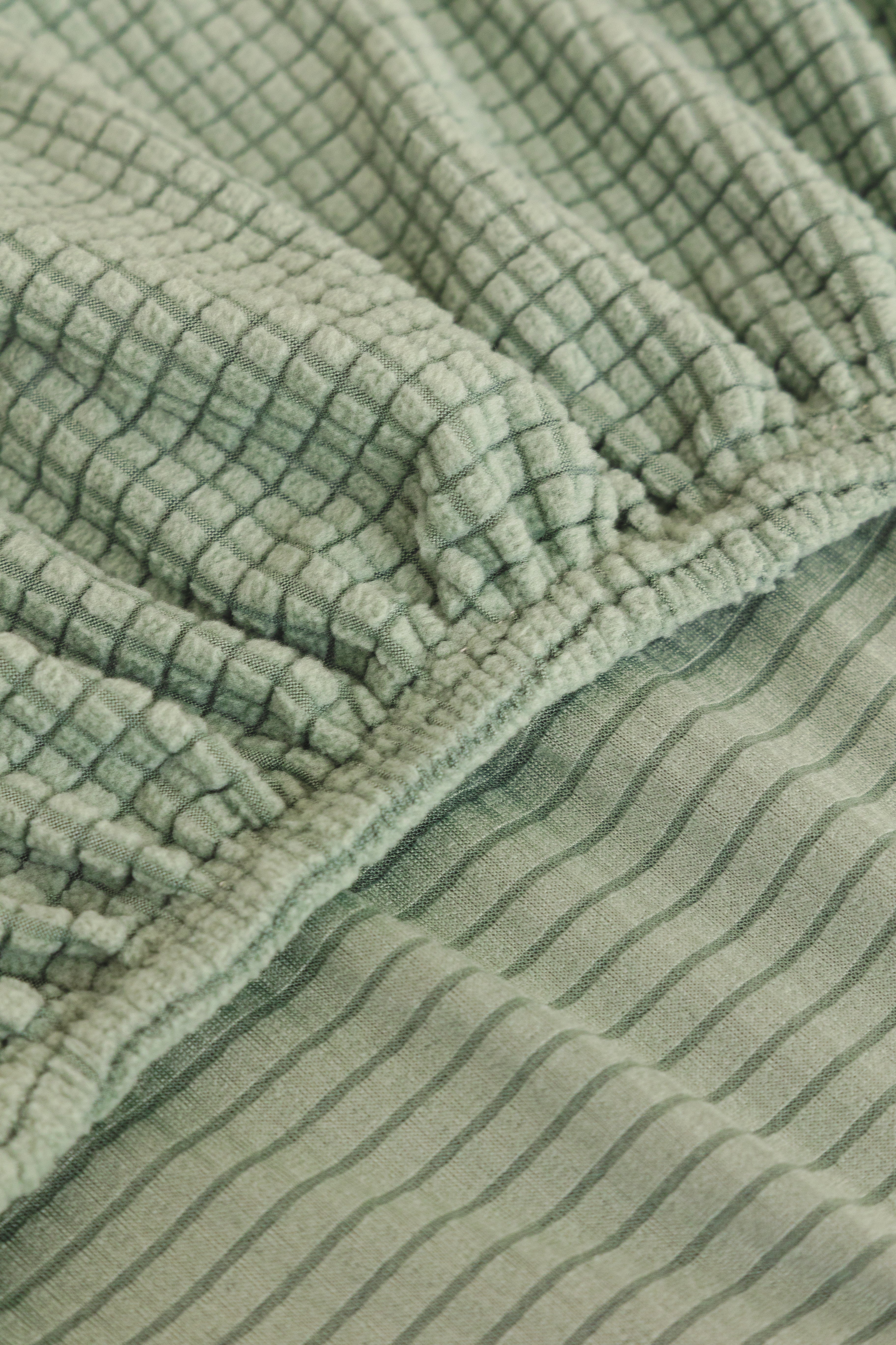 Sofa Cover - Narrow Jacquard - Light Green - Adaptable & Expandable