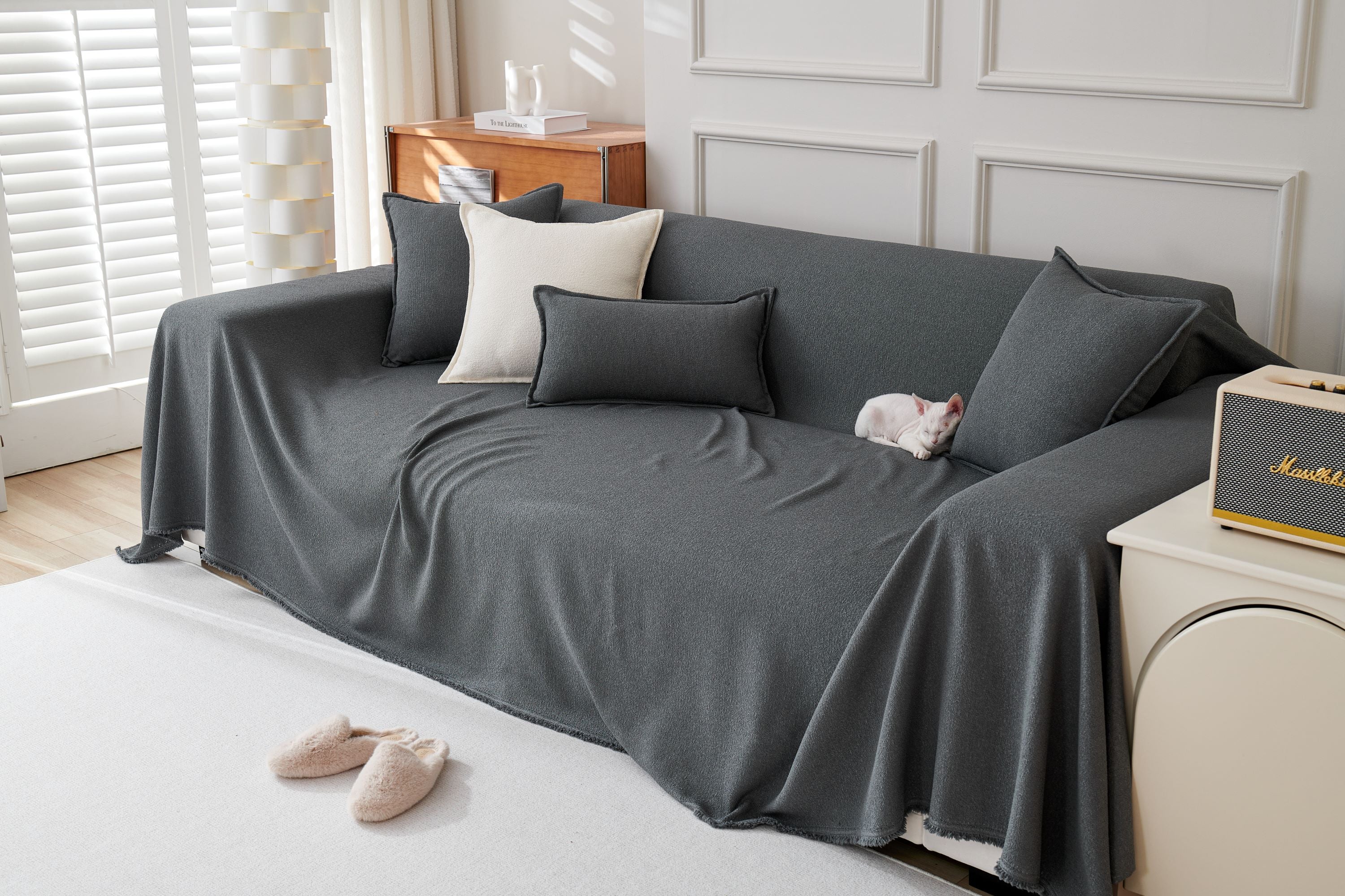 Sofa Throw - Mousoon - Dark Gray