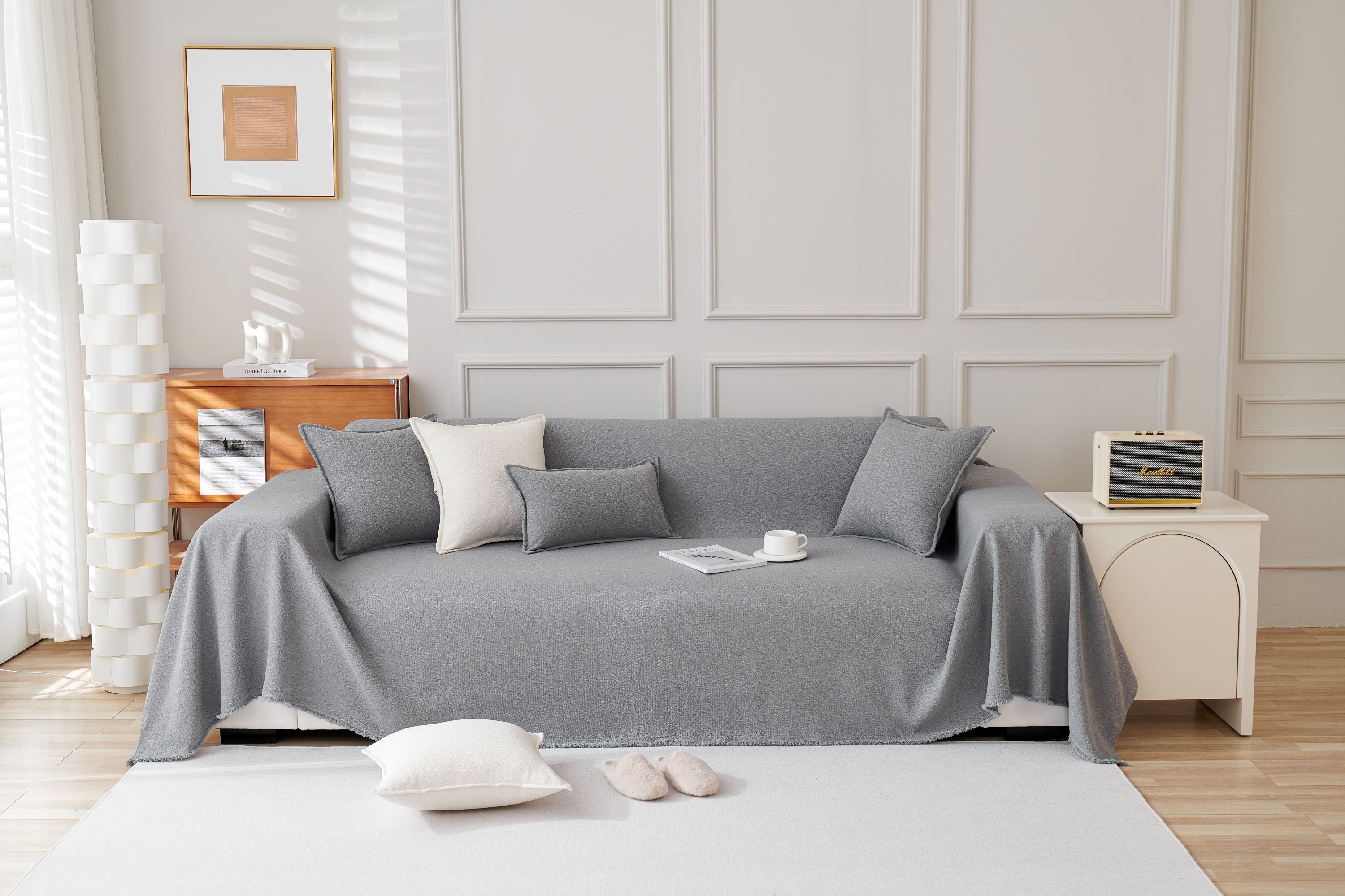 Sofa Throw - Mousoon - Light Gray