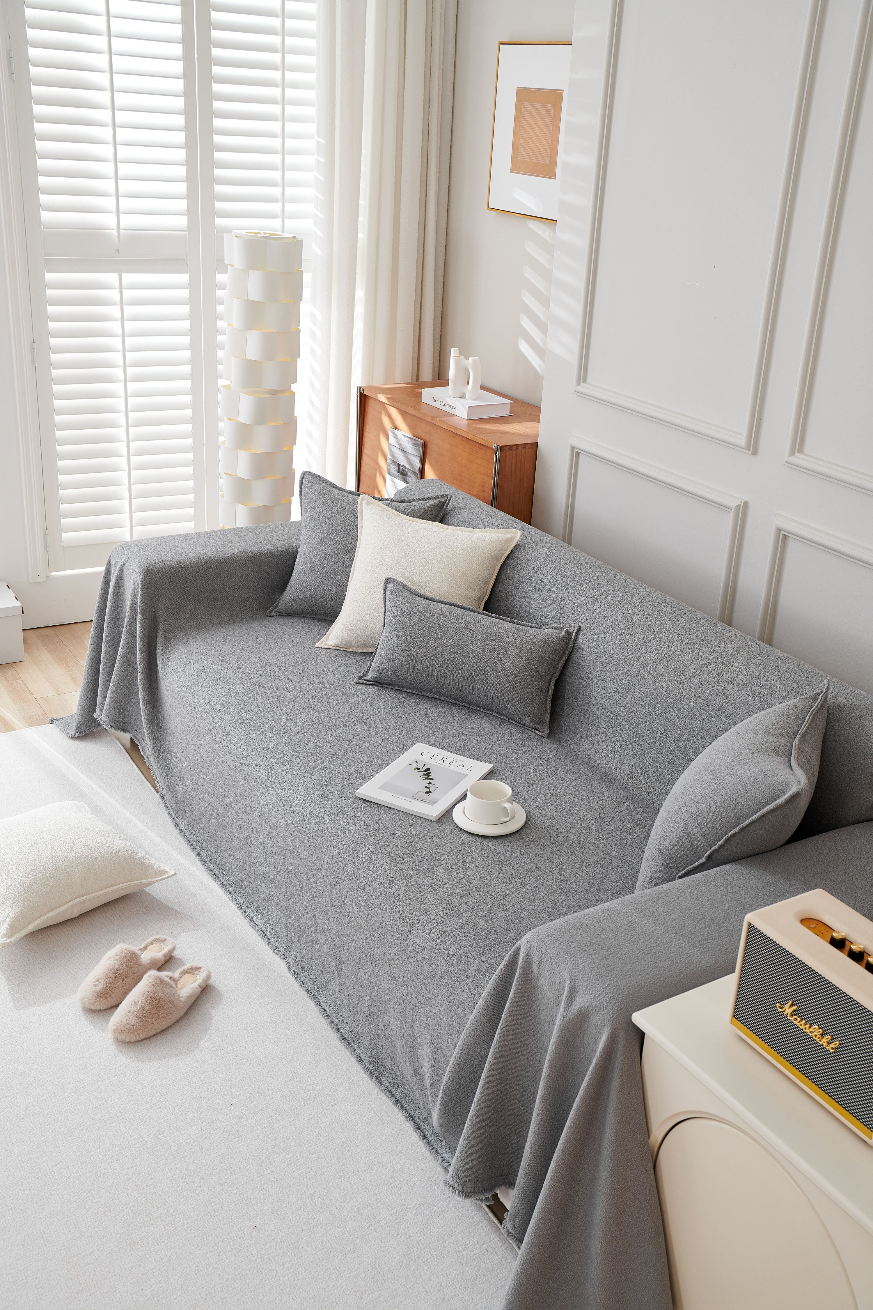 Sofa Throw - Mousoon - Light Gray