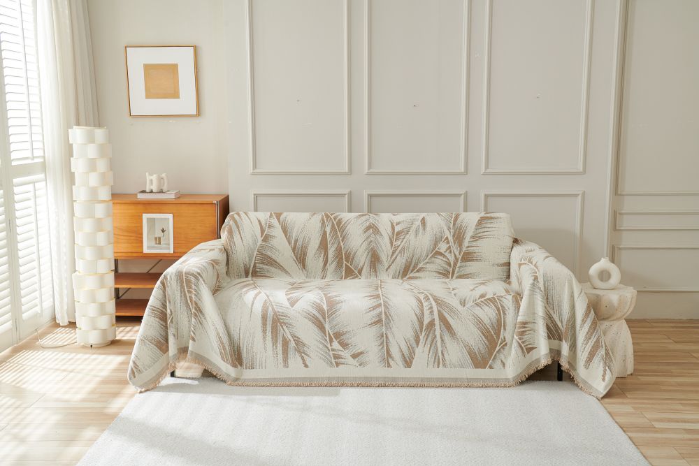 Sofa Throw - Yeluxe - Palm Beige