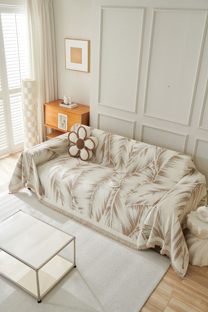 Sofa Throw - Yeluxe - Palm Beige