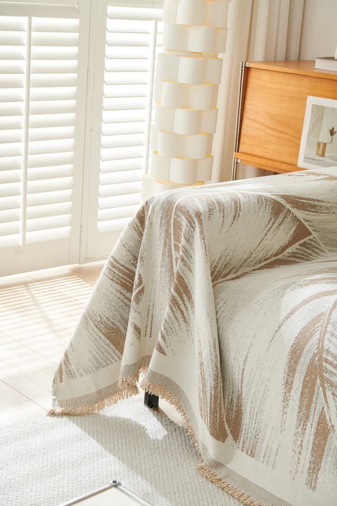 Sofa Throw - Yeluxe - Palm Beige
