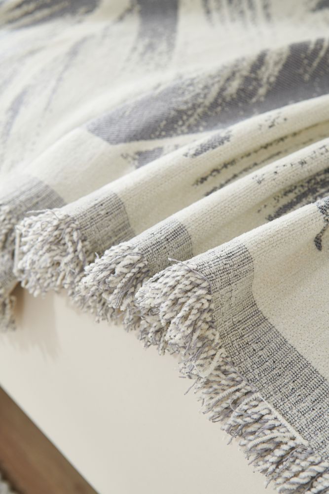 Sofa Throw - Yeluxe - Palm Gray