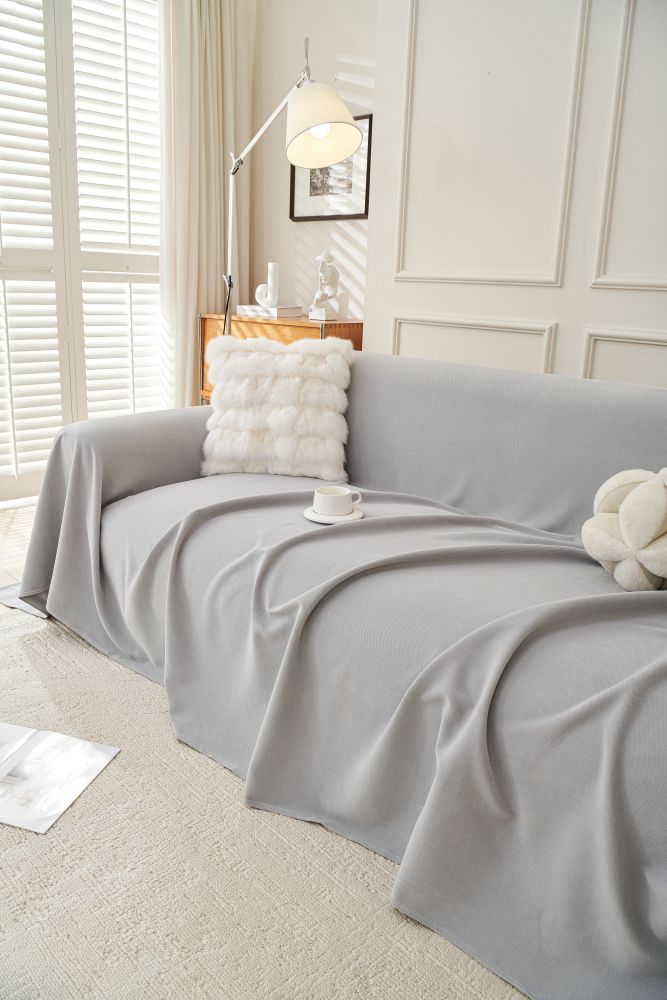 Sofa Throw - Norka - Silver grey