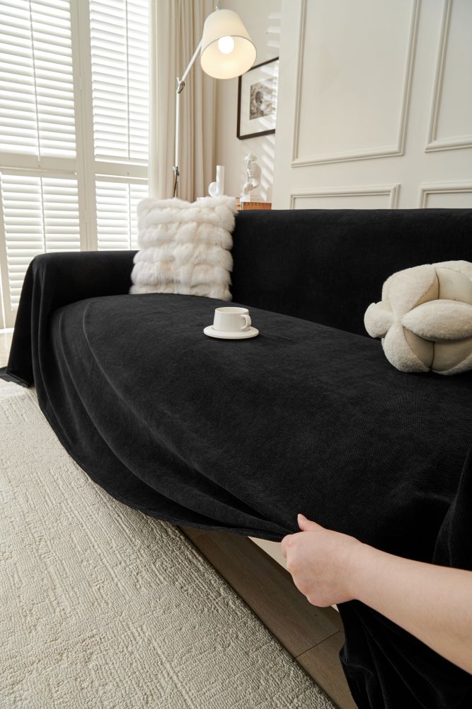 Sofa Throw - Norka - Midnight Black