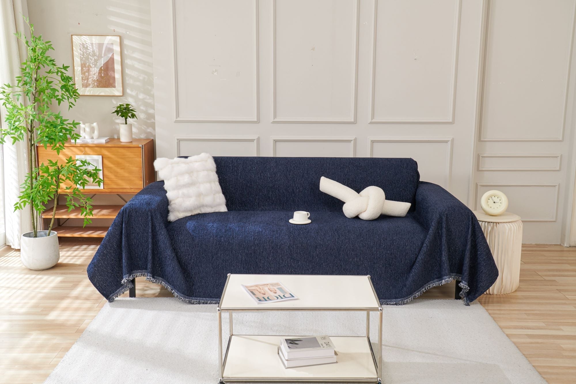 Sofa Throw - Elligate - Navy Blue