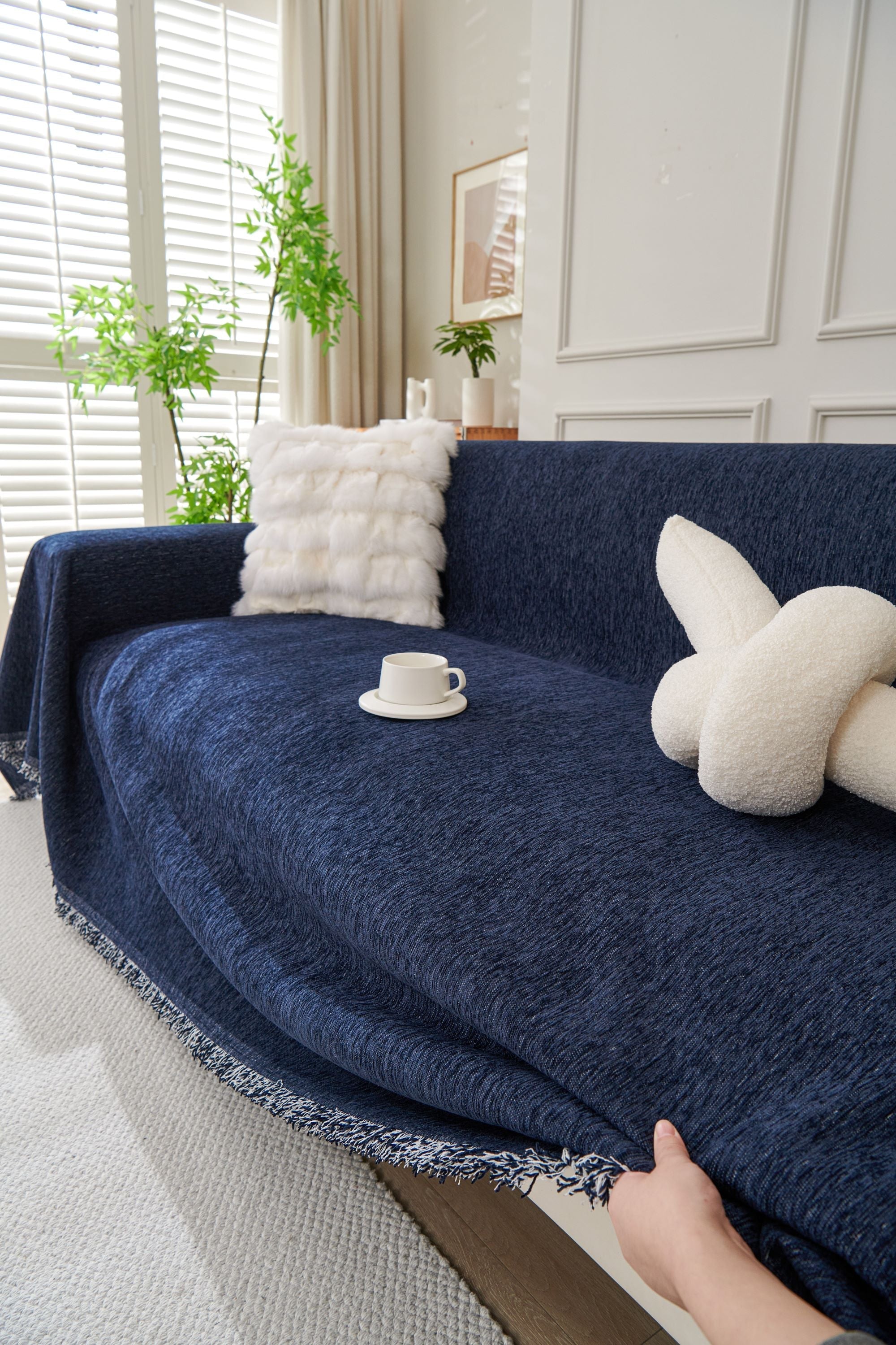 Sofa Throw - Elligate - Navy Blue