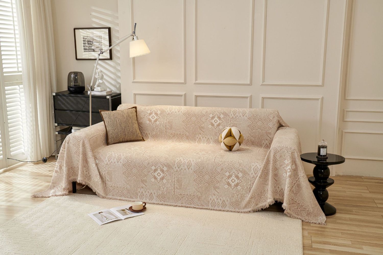 Sofa Throw - Melareve - Light Beige
