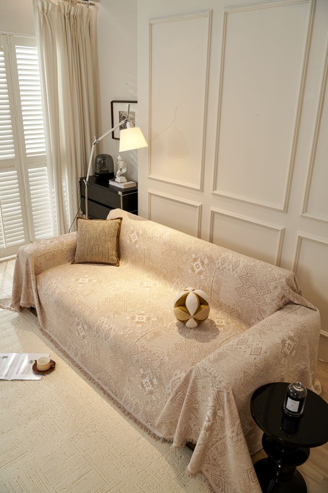 Sofa Throw - Melareve - Light Beige