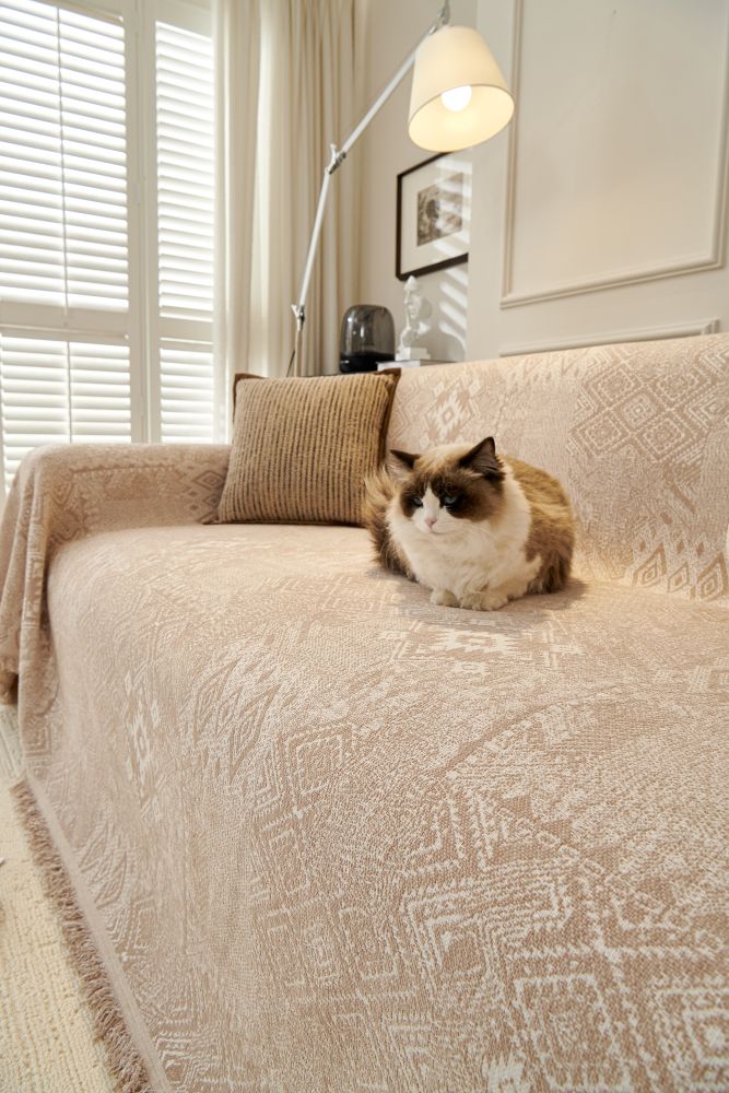 Sofa Throw - Melareve - Light Beige