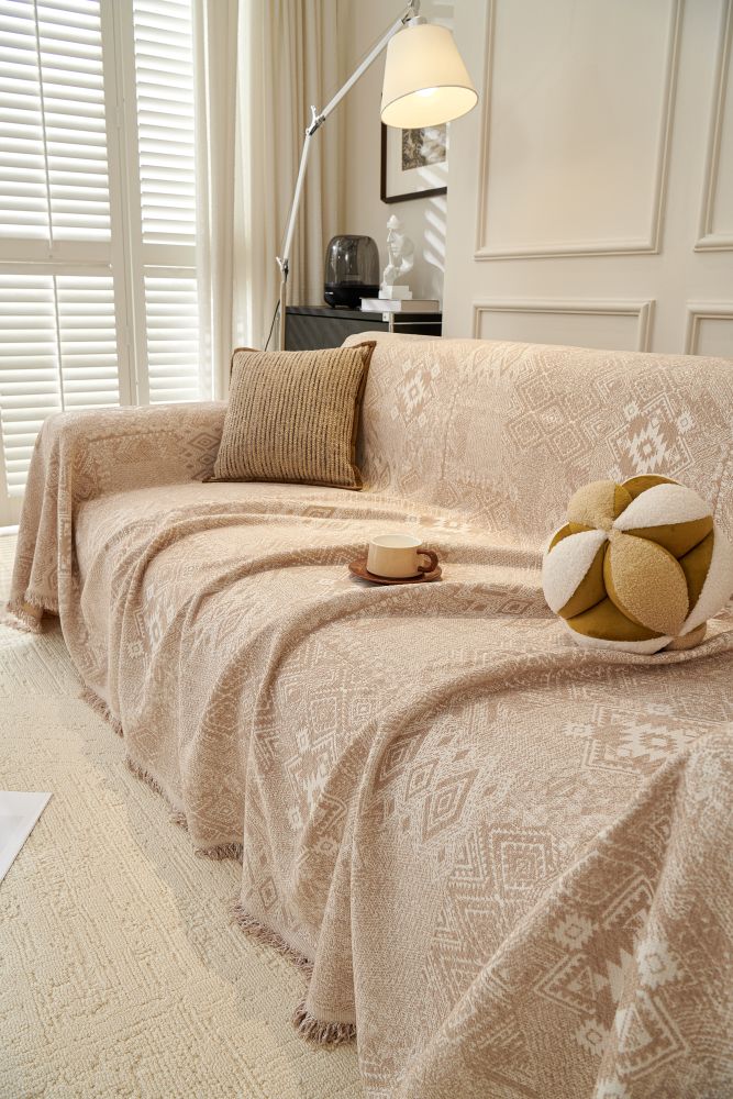 Sofa Throw - Melareve - Light Beige