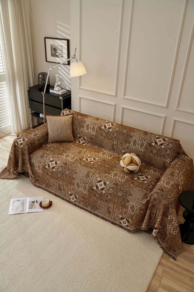 Sofa Throw - Melareve - Cocoa Brown
