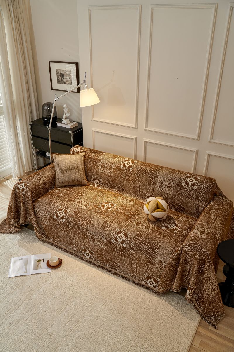 Sofa Throw - Melareve - Cocoa Brown