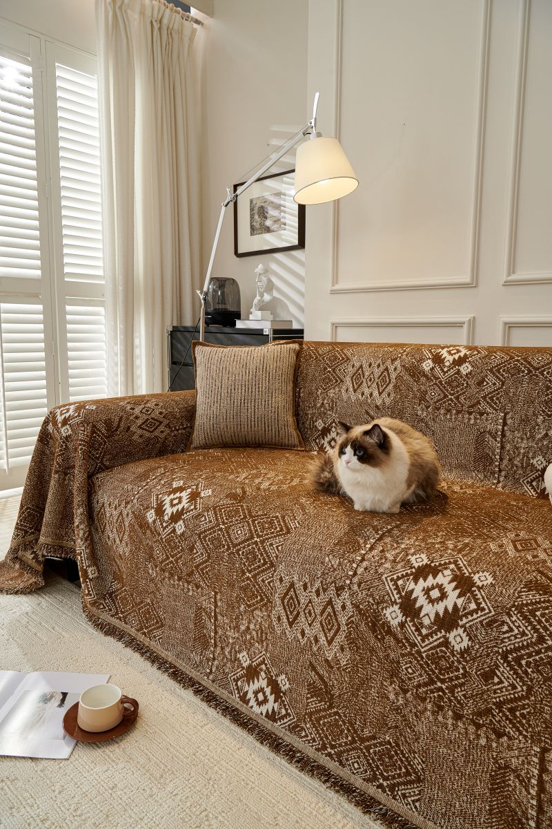 Sofa Throw - Melareve - Cocoa Brown
