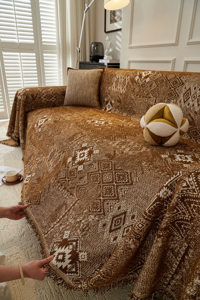 Sofa Throw - Melareve - Cocoa Brown