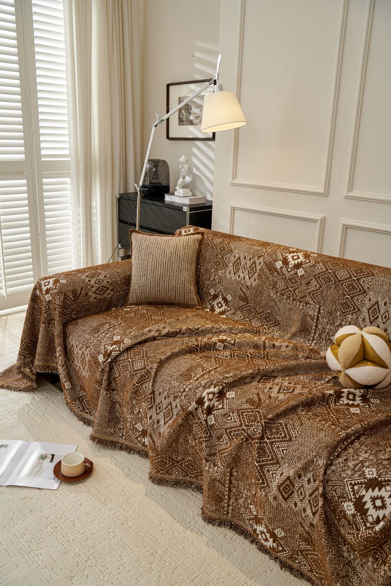 Sofa Throw - Melareve - Cocoa Brown