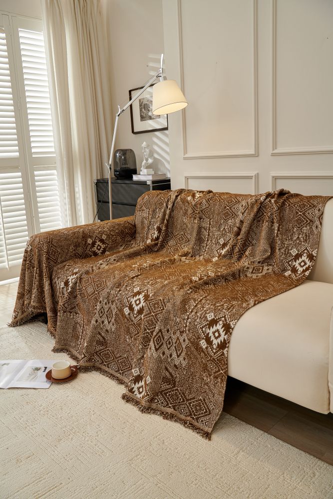Sofa Throw - Melareve - Cocoa Brown