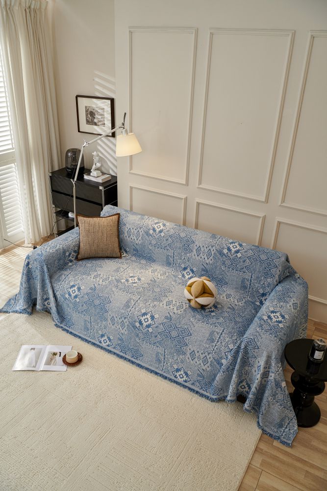 Sofa Throw - Melareve - Vintage Blue