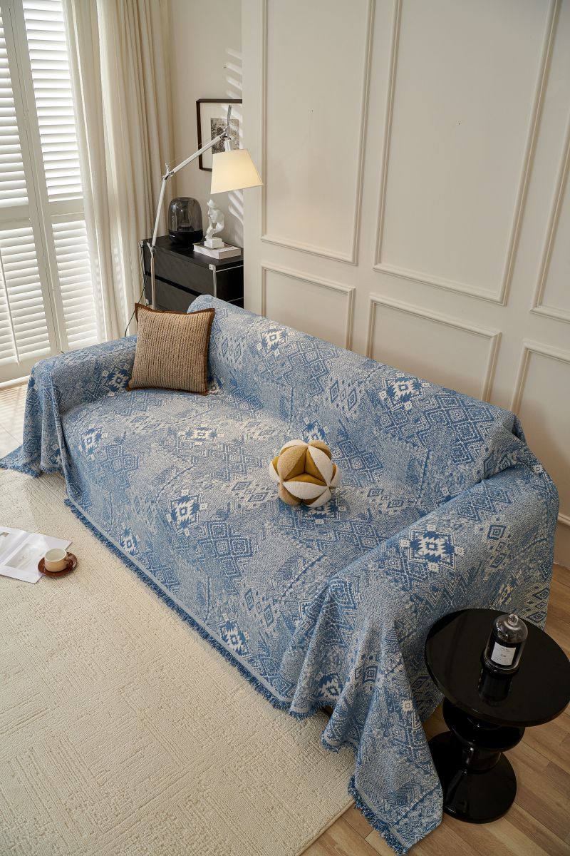 Sofa Throw - Melareve - Vintage Blue