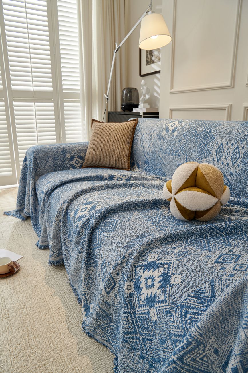 Sofa Throw - Melareve - Vintage Blue