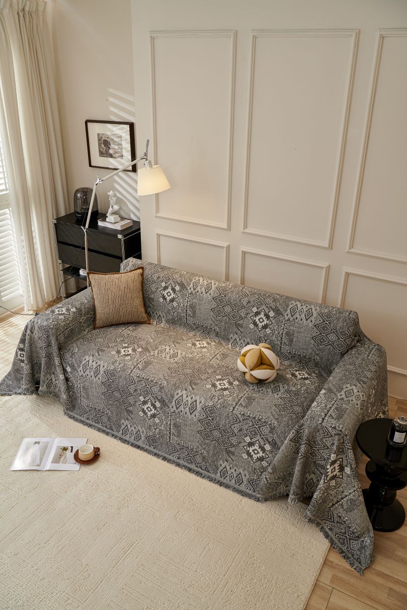 Sofa Throw - Melareve - Charcoal Grey