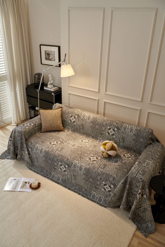 Sofa Throw - Melareve - Charcoal Grey