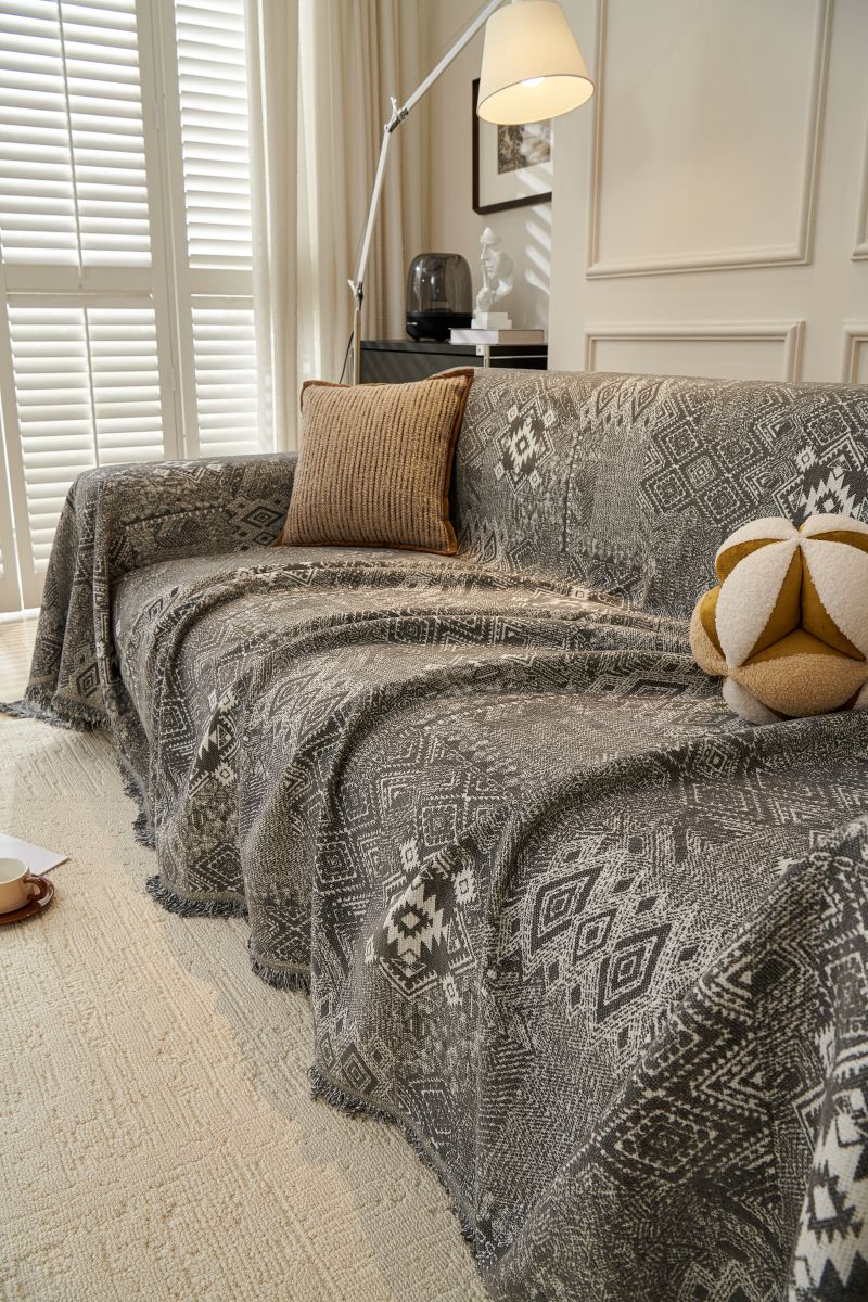 Sofa Throw - Melareve - Charcoal Grey