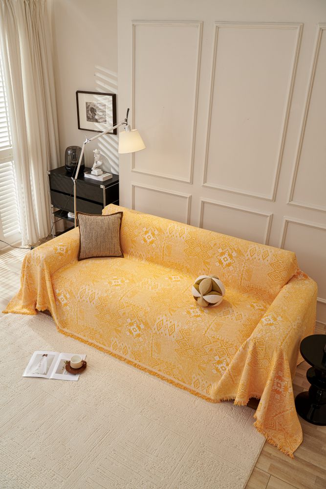 Sofa Throw - Melareve - Golden Yellow
