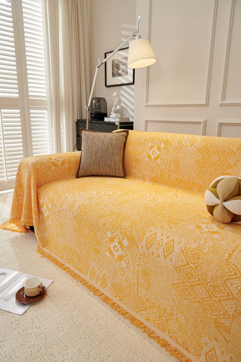 Sofa Throw - Melareve - Golden Yellow