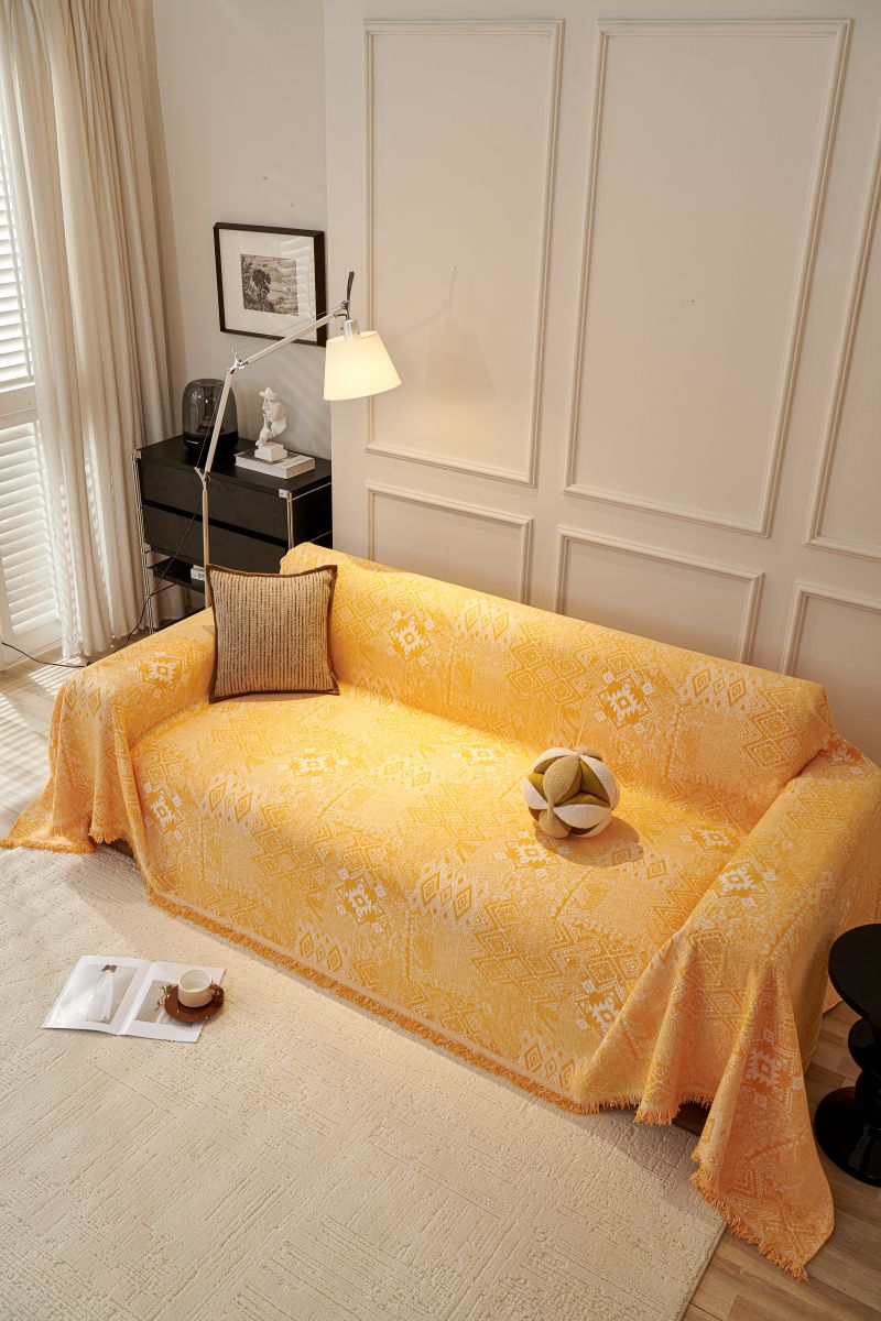 Sofa Throw - Melareve - Golden Yellow