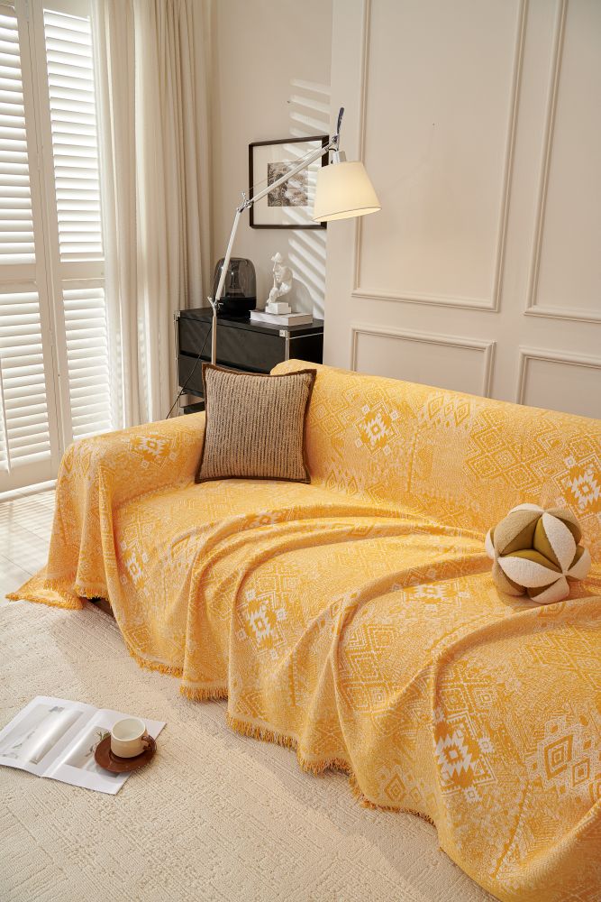 Sofa Throw - Melareve - Golden Yellow