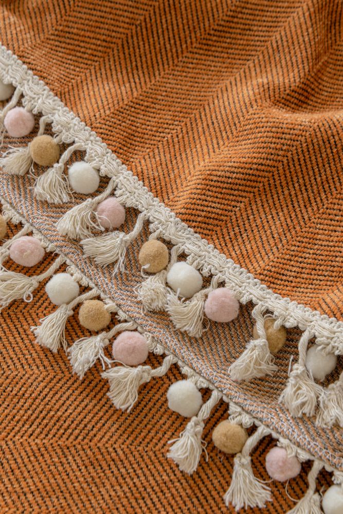 Sofa Throw - Herpome - Terracotta Orange