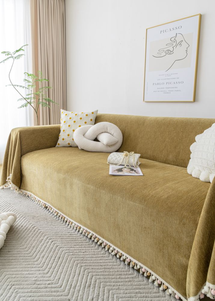 Sofa Throw - Herpome - Honey brown
