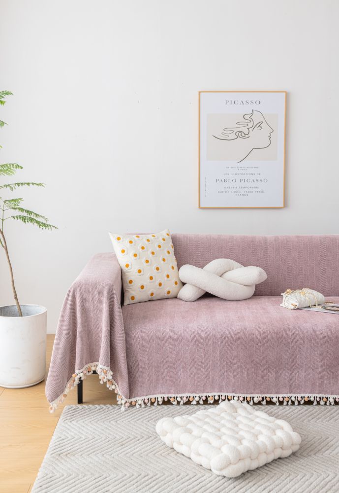 Sofa Throw - Herpome - Vintage Pink