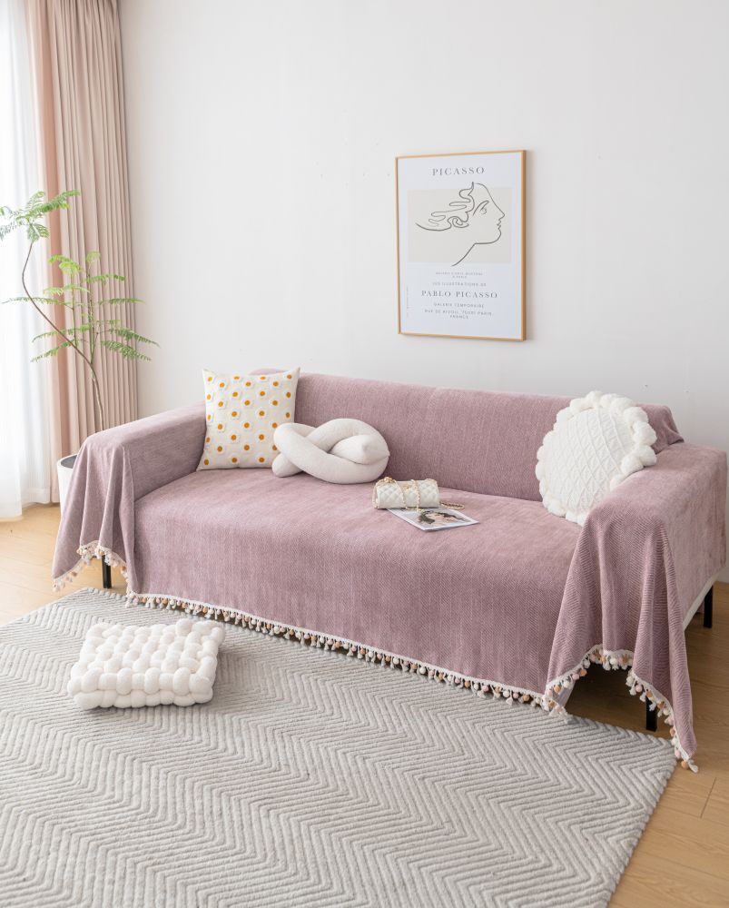 Sofa Throw - Herpome - Vintage Pink