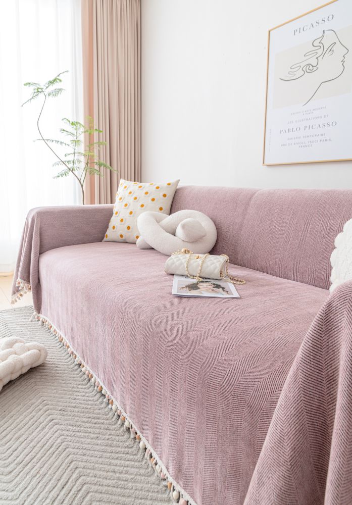 Sofa Throw - Herpome - Vintage Pink