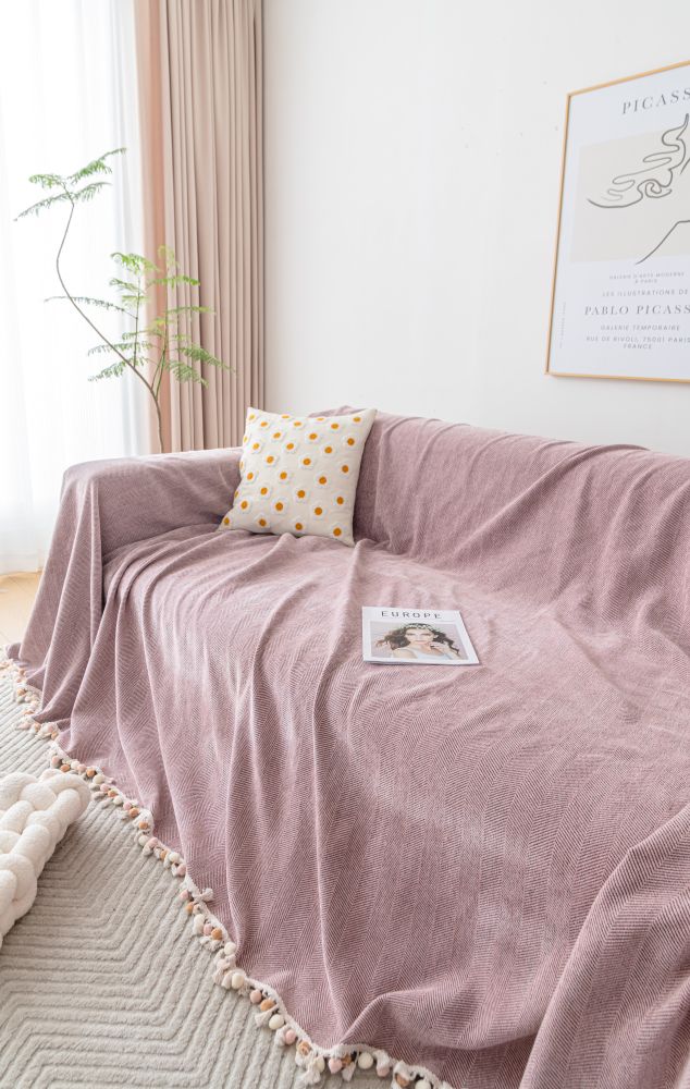 Sofa Throw - Herpome - Vintage Pink