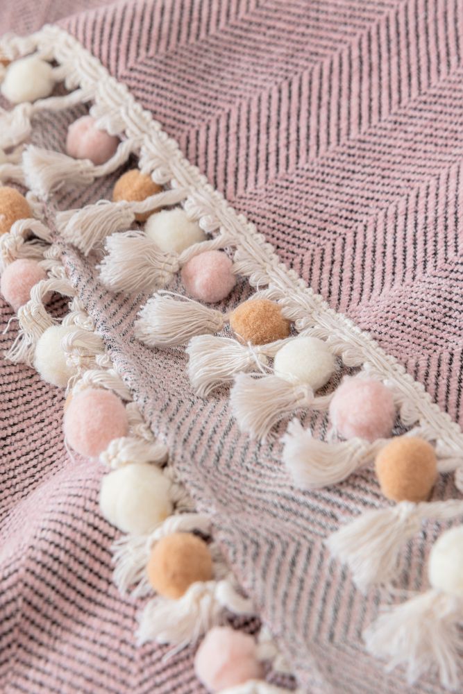 Sofa Throw - Herpome - Vintage Pink