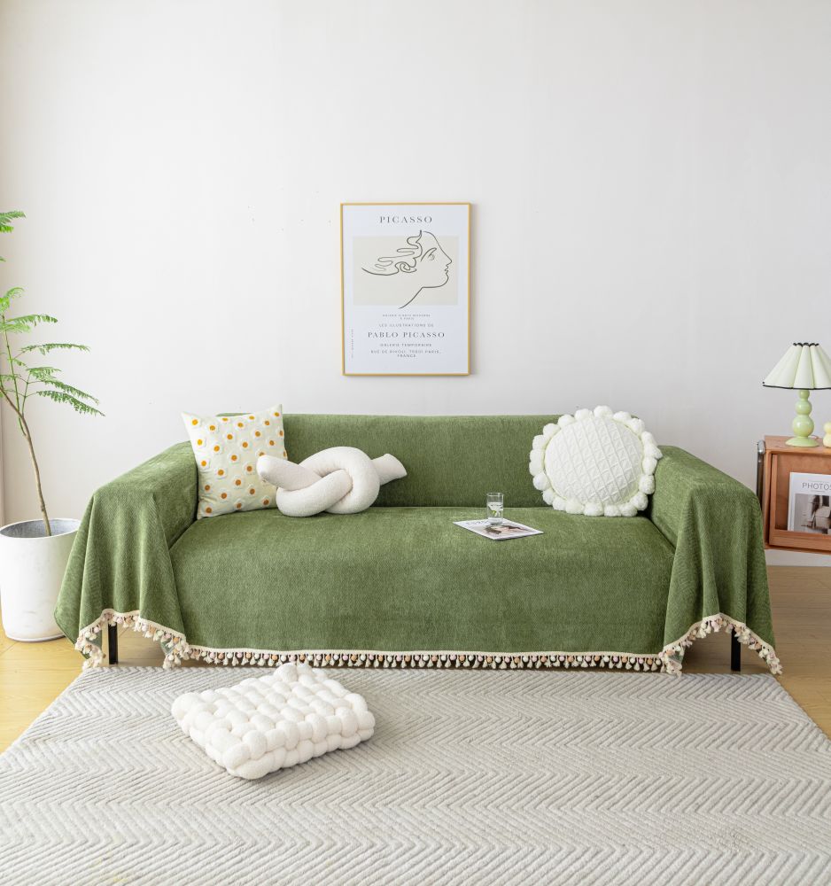 Sofa Throw - Herpome - Olive Green
