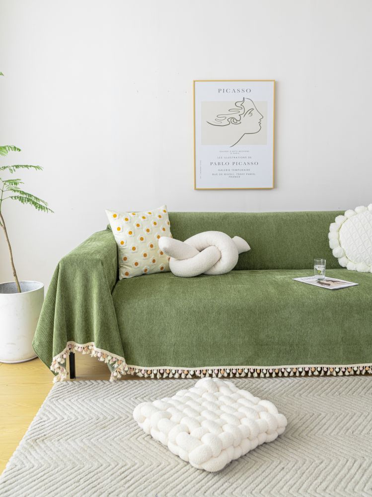 Sofa Throw - Herpome - Olive Green